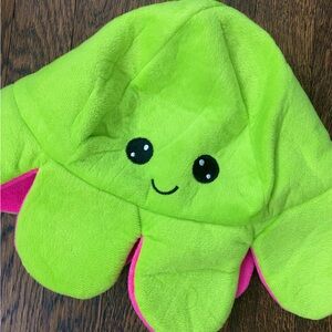 Reversible Green and Pink Octopus Plush Bucket Hat